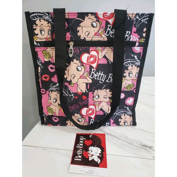 NEW Betty Boop Cheetah Nylon Carry Tote Purse Bag‎ Travel Bingo Bag Retro - Picture 9 of 9
